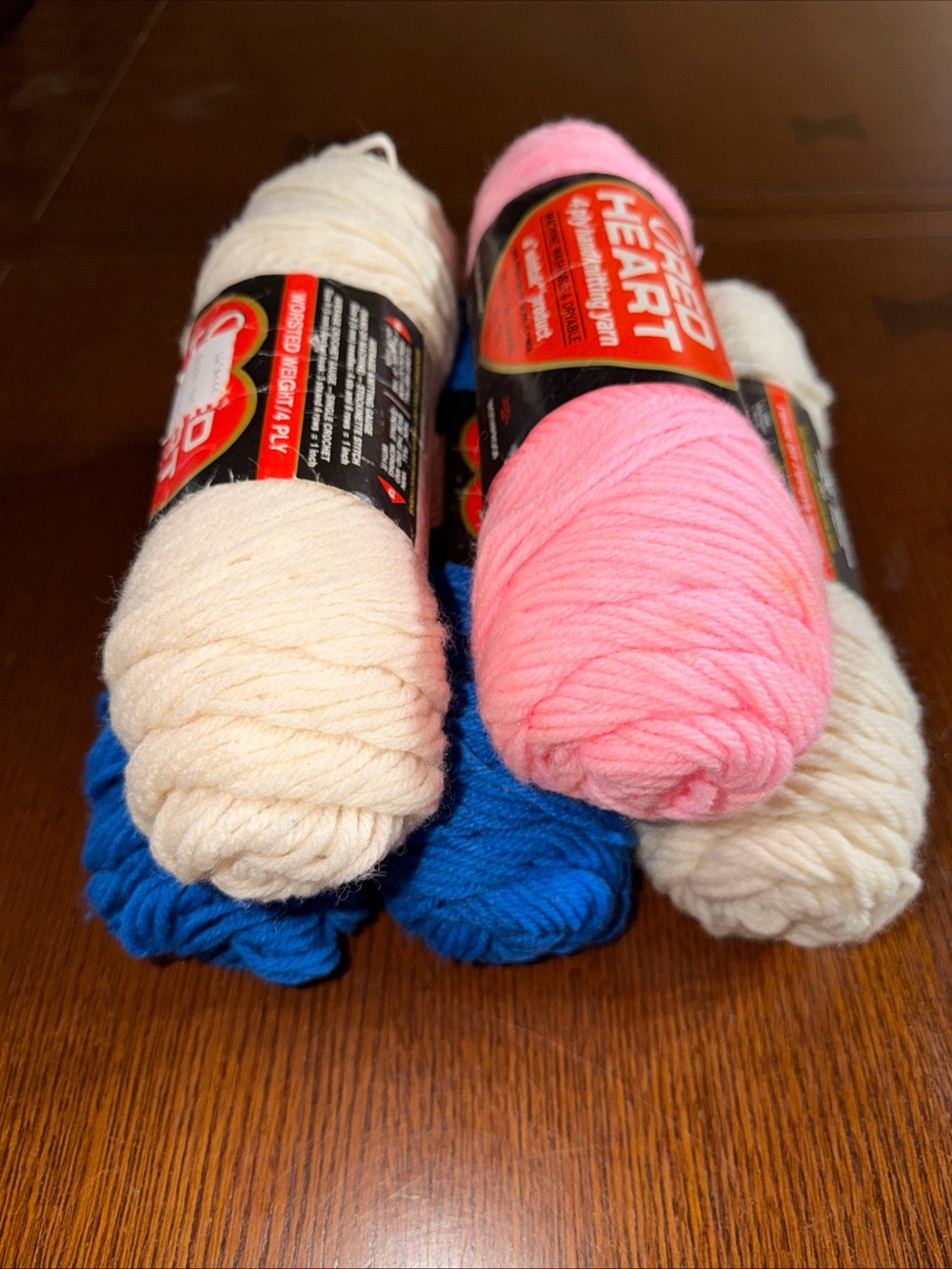 Soft Yarn Bundle - Pink, Cream, Blue